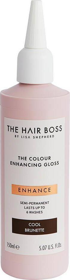 Ngjyrë flokësh The Hair Boss Enhance Cool Brunette, glos gjysmë i përhershëm, 150ml
