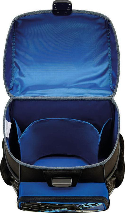 Çantë shkolle Herlitz Loop Camoucross, ergonomike, me elemente reflektuese, blu e zezë