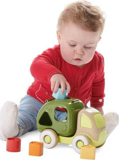 Lodër kamion riciklimi Early Learning Centre, me forma, plastikë dhe dru, me ngjyra nga të gjitha