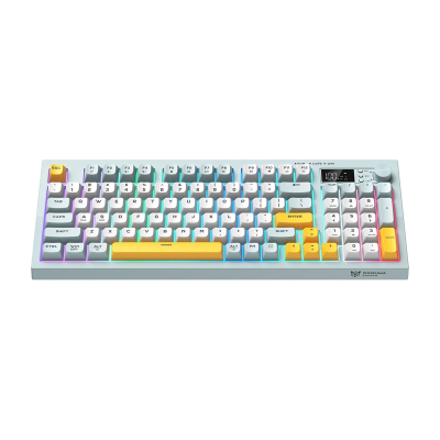 Tastierë wireless ONIKUMA G80, 94 taste, RGB, gri me të verdhë