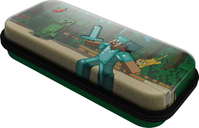 Çantë udhëtimi PDP REALMz Travel Case Plus për Nintendo Switch, Minecraft Forest Battle, jeshile