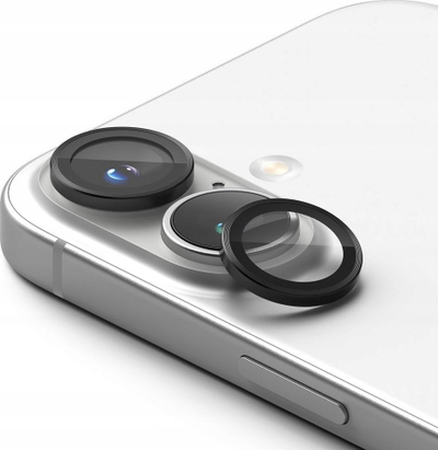Mbrojtës kamere Ringke Camera Frame Protector, set 2 copë, për iPhone 16 16 Plus, i zi