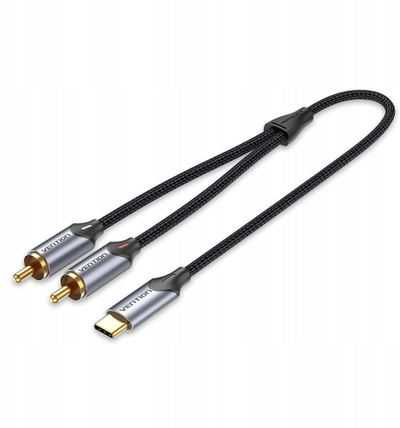 Аудио кабел Vention, USB C во 2x RCA, 1m, сив