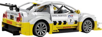 Set ndërtimi CaDA Opel Astra V8 Coupe C51081W, me telekomandë, makinë garash, i bardhë e verdhë