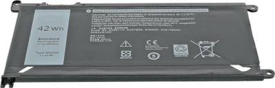 Bateri laptopi Mitsu WDX0R, 42Wh, 11.4V, e zezë