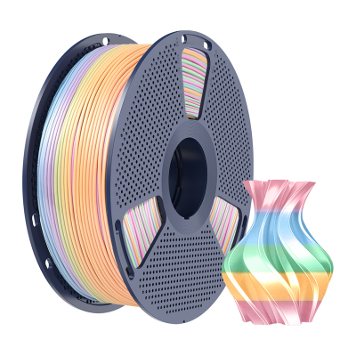 Filament 3D SUNLU Silk PLA+ Rainbow 04, 1.75 mm, 1 kg, shumëngjyrësh