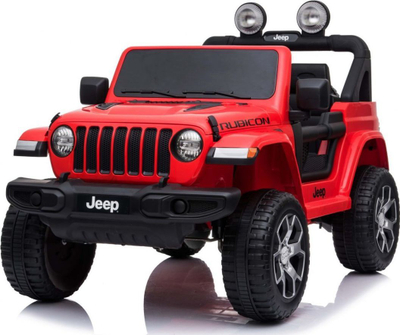 Makine elektrike për fëmijë Super-Toys Jeep Wrangler Rubicon DK-JWR555, sedilje e butë, telekomandë 2.4GHz, e kuqe