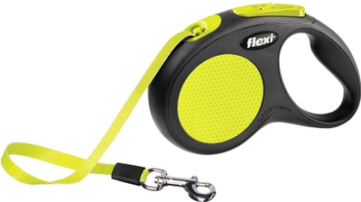 Rrip Flexi New Neon, për qen, S, 5m / 15 kg, i verdhë