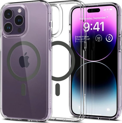 Kapak telefoni Spigen Ultra Hybrid MagFit për iPhone 14 Pro Max, MagSafe, transparent gri