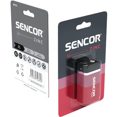 Bateri Sencor SBA 6F22 1BP 9V Zn, 1 copë