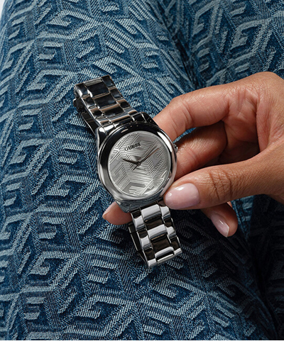 Orë dore për femra Guess Cubed GW0606L1, e argjendtë