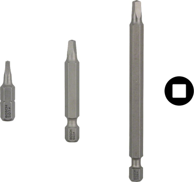 Set bit kaçavide Bosch Extra Hard R2, 25mm, katror, set 3 copë