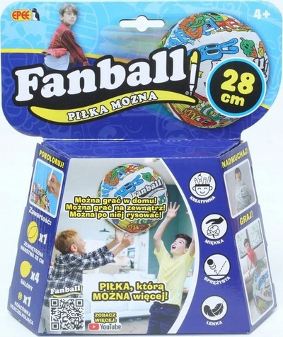 Top lodër Epee FanBall Possible Ball 60100, 28 cm, për me ngjyros, bardh e zi