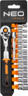 Set veglash Neo 10-000, 14 pjesë, çelës me racë 1/4", koka 4-13 mm
