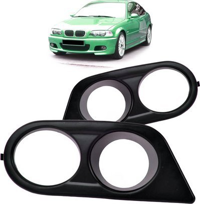Korniza dritash mjegulle BMW E46 M Package II, set, plastike, të zeza matt