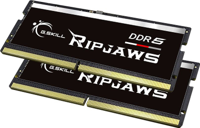 Memorie RAM G.Skill Ripjaws F5-4800S3838A16GX2-RS, DDR5 SO-DIMM, 32GB 2x16GB, 4800MHz, e zezë