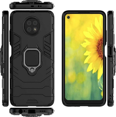 Mbrojtëse Alogy Stand Ring Armor për Xiaomi Redmi Note 9T / 9T 5G, e zezë