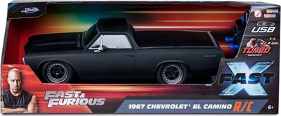 Makinë me telekomandë Jada Fast and Furious 1967 Chevrolet El Camino, 1:16, RC 2.4 GHz, e zezë matte
