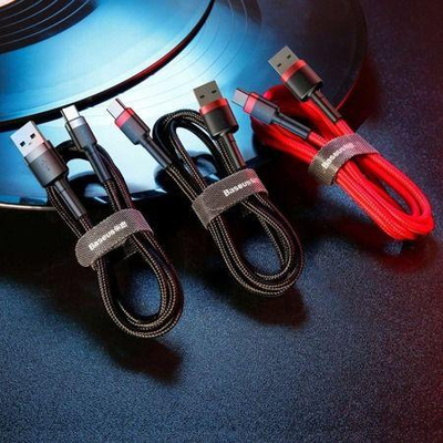Kabllo Baseus USB-A - USB-C (CATKLF-U91), 3 m, e kuqe/e zezë