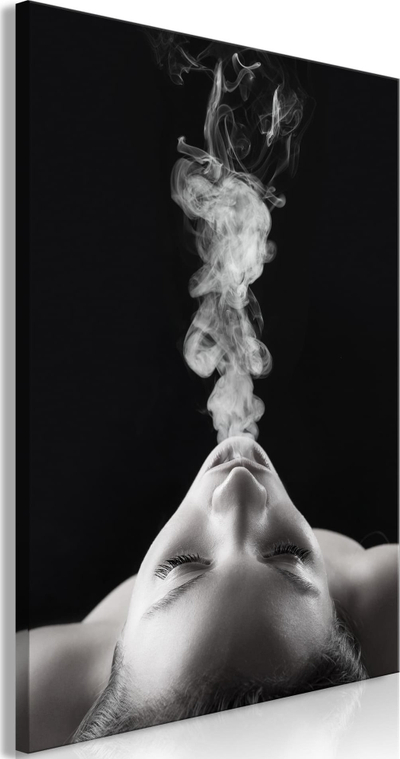 Tabllo kanavace Smoke Cloud, motiv abstrakt, vertikale, bardh e zi