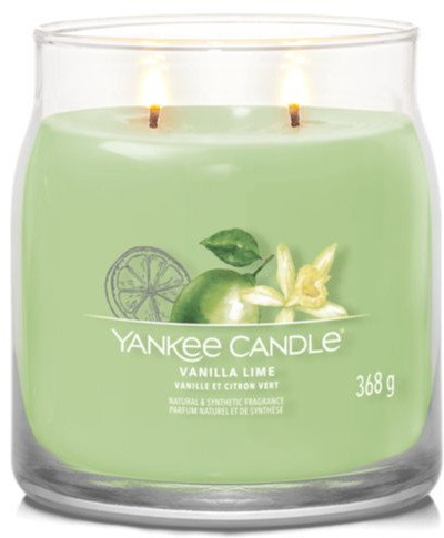 Qiri aromatik Yankee Candle Signature Medium Vanilla Lime, 368g, xham, jeshile