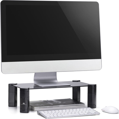 Stendë laptopi dhe monitori Maclean MC-934, xham i kalitur, 20kg, e zezë