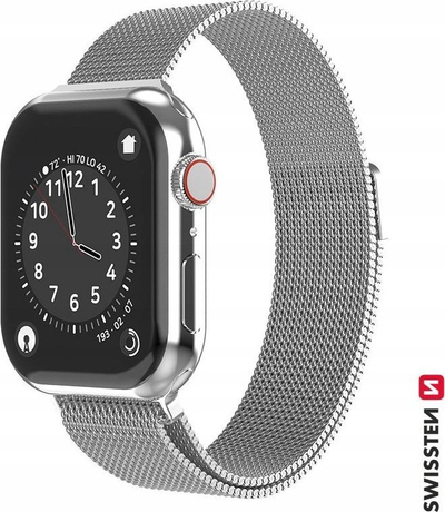 Rrip ore Swissten Mesh për Apple Watch, 38 40 mm, çelik inox, argjendtë