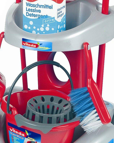 Set lodrash pastrimi Klein Vileda Cleaning Cart, për kalamaj, 53.5cm, e kuqe gri