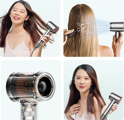 Фен за коса Awei DS1, 2200W, со концентратор за воздух, црн