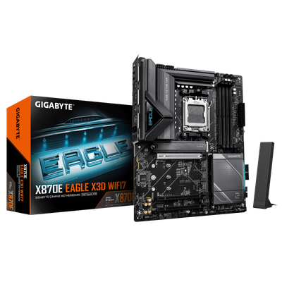 Pllakë amë GIGABYTE X870E EAGLE X3D WIFI7, DDR5, PCIe 5.0, e zezë