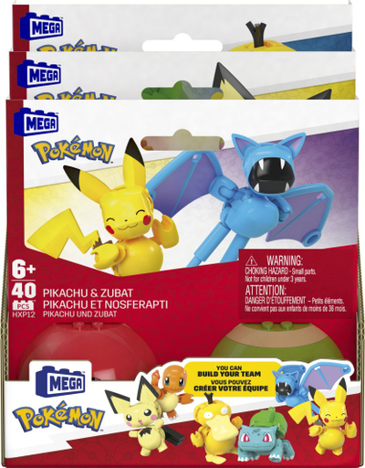 Set ndërtesash Mega Pokemon Poke Ball Collection Bulbasaur dhe Psyduck, 63 pjesë, 6+ vjeç, multingjyrëshe