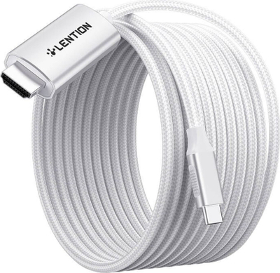 Kabllo USB C në HDMI Lention CU707, 4K 60Hz, 3m, argjendtë
