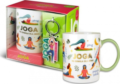 Set dhurate Pan Dragon, filxhan qeramik 350ml, çelësore yoga, shumëngjyrësh