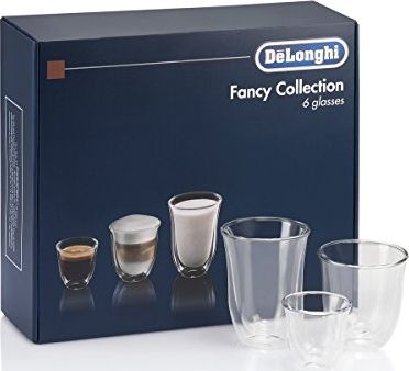 Сет шолји за кафе De'Longhi The Connoisseur Collection, 6 шолји со двојни стаклени ѕидови, транспарентни
