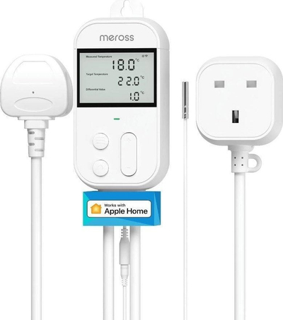 Prizë e zgjuar Meross Smart Wi-Fi Socket, me termostat brenda, Wi-Fi 2.4 GHz, e bardhë