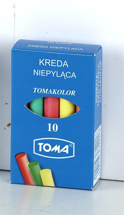 Школски кредички во боја TOMA Tomakolor, 10 парчиња, антипрашина, многуобојни