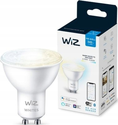 Llambë inteligjente LED WiZ GU10, 4.9W 345lm, Wi-Fi, e bardhë