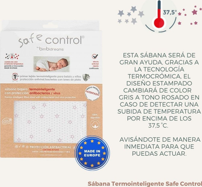 Çarçaf poshtë Bimbi Safe Control, 70x140 cm, termo inteligjent, i bardhë