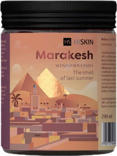 Qiri aromatik Hiskin Bon Voyage Marrakesh, dyll soje, 200 ml
