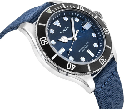 Ora dore Timex Harborside Coast, 44mm, 100m rezistente ndaj ujit, blu