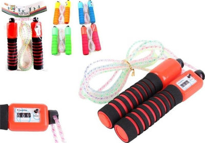 Litar kërcimi PRO Jump Rope, me numërues, doreza me shkumë, me ngjyra nga të gjitha