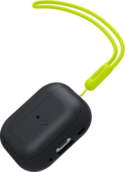 Mbulesë silikoni Spigen Silicone Fit Strap për Apple AirPods Pro 1 dhe 2, me rrip për ta mbajtur, e zezë