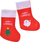 Новогодишен чорап за подароци Arpex Gift Stocking, со декоративни апликации, црвен