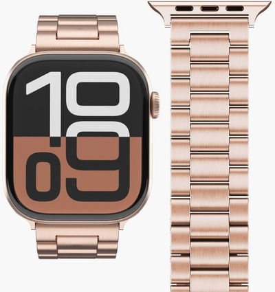 Rrip ore Vonmählen Link Bracelet 2 për Apple Watch 44/45/46, çelik inox 316L, rosgold, rozë