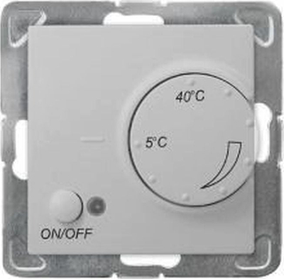 Termostat muri Ospel Impresja RTP-1YN/m/18, 230V, sensor ambienti, argjend