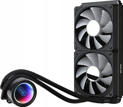 Ftohës uji AIO për CPU Gelid Solutions CC-AIO-240, radiator 240mm, 2x ventilator 120mm RGB, i zi