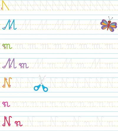 Libër aktiviteti My Nice Writing Calligraphy, ushtrime grafomotore, brazda 3D, shumëngjyrësh
