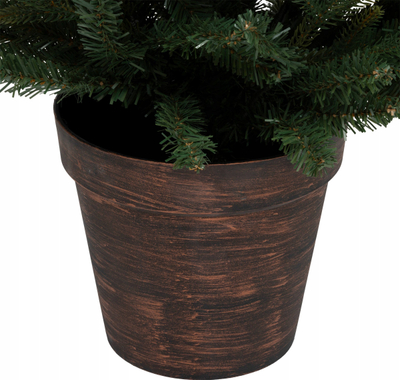 Pemë artificiale Krishtlindjesh Feeric Christmas, 150 cm, në vazo bakri, jeshile me 2 ngjyra