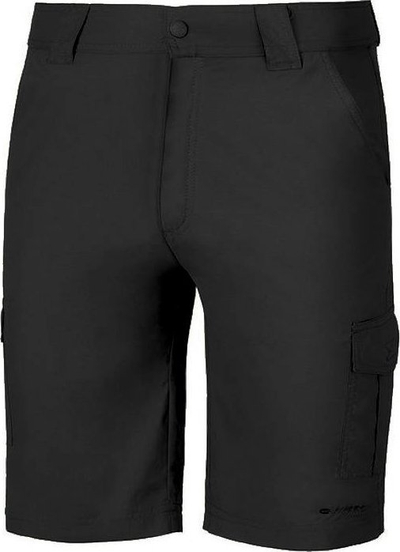 Shorce për burra Hi-tec Ibg Loop 1/2, najlon Rip Stop, xhepa me Velcro, i zi
