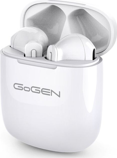 Безжични слушалки GoGEN TWS Bar, True Wireless, IPX4, бели